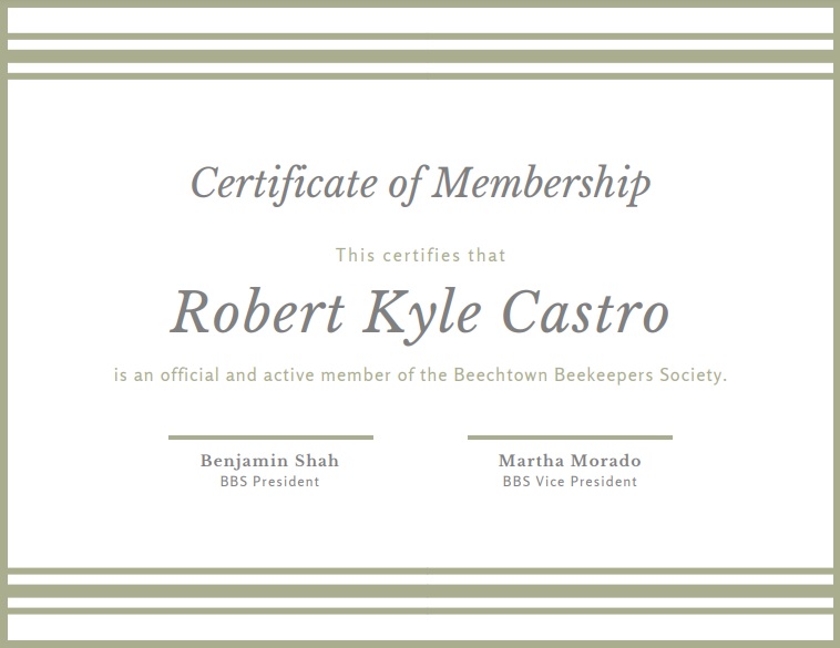 printable membership certificate template 5