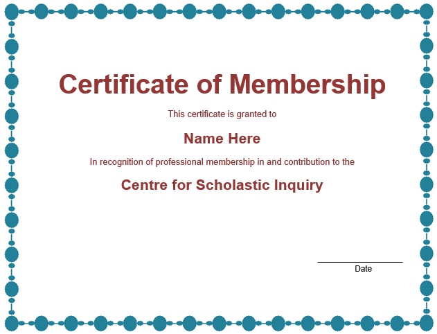 printable membership certificate template