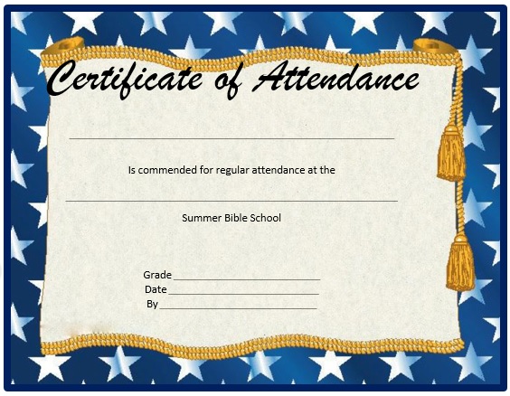 printable perfect attendance award template 1