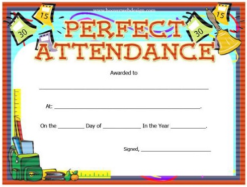 printable perfect attendance award template 13