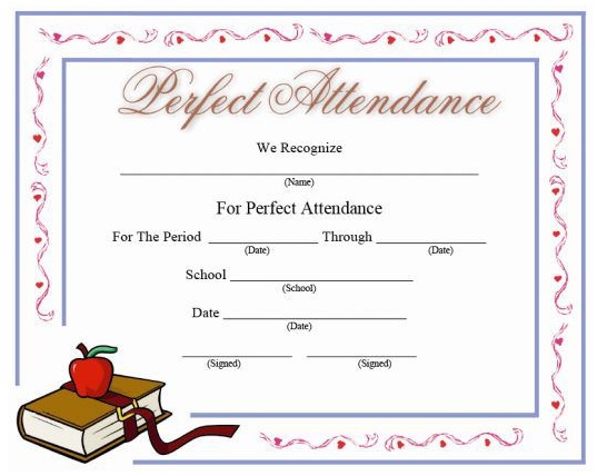 printable perfect attendance award template 5