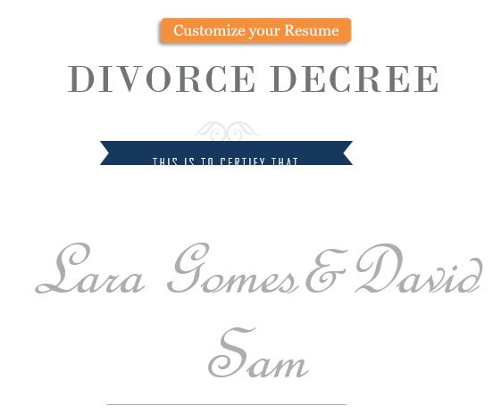 editable divorce certificate template