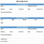 free car bill of sale form 1