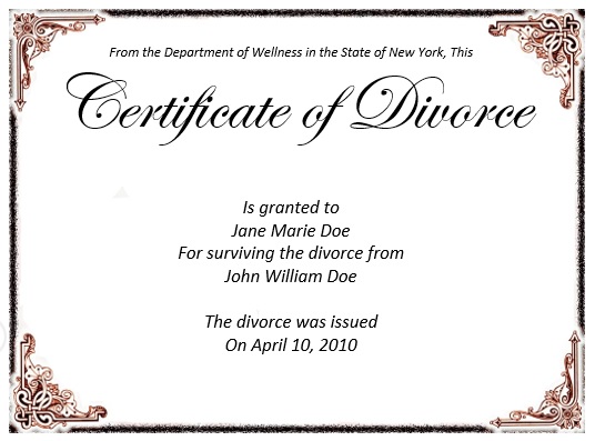 free divorce certificate template