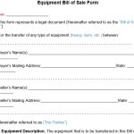 Ready-To-Use Equipment Bill of Sale Form (Word / PDF)