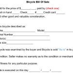 Printable Bicycle Bill of Sale Form (Word / PDF)
