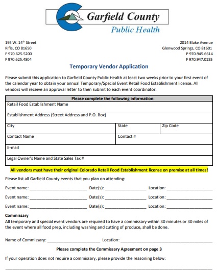 temporary vendor application form