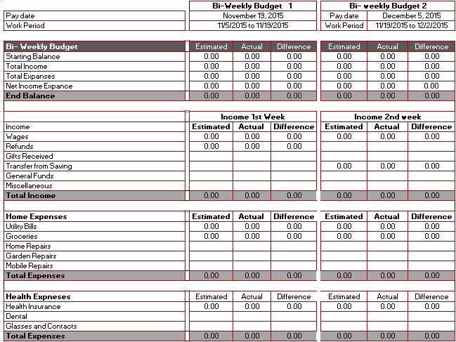 free weekly budget template 7