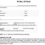free rv bill of sale form 2