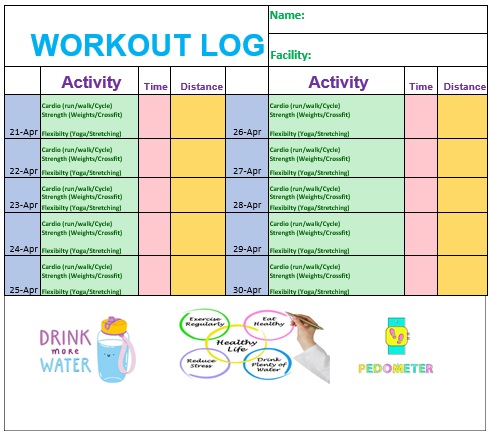 free workout log template 5