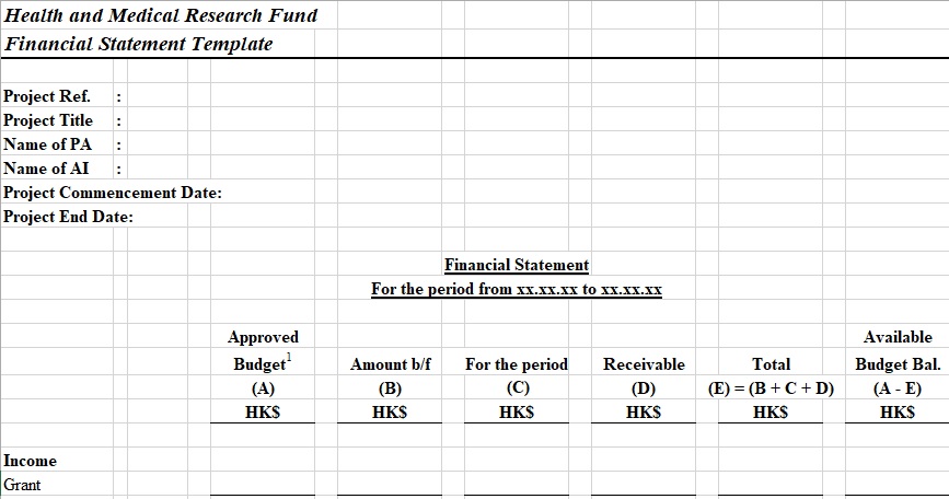 financial statement template excel