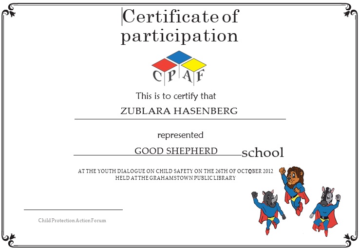 free certificate of participation template 3