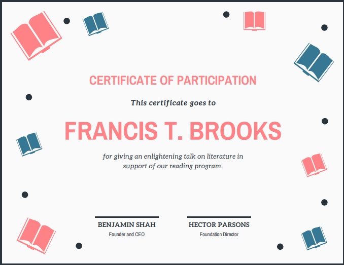 free certificate of participation template 4