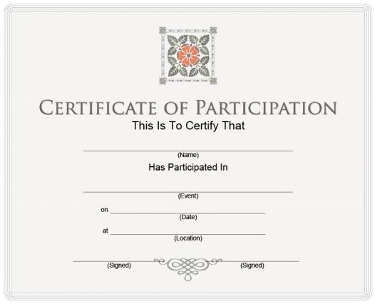 free certificate of participation template 7