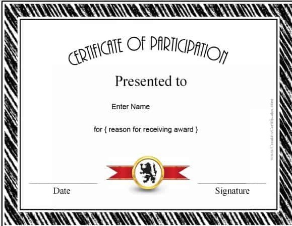 free certificate of participation template 8