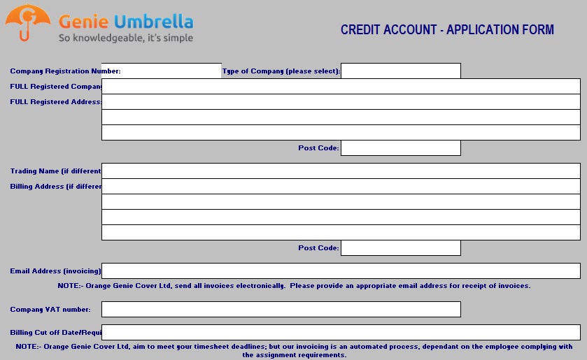 free credit application form 6