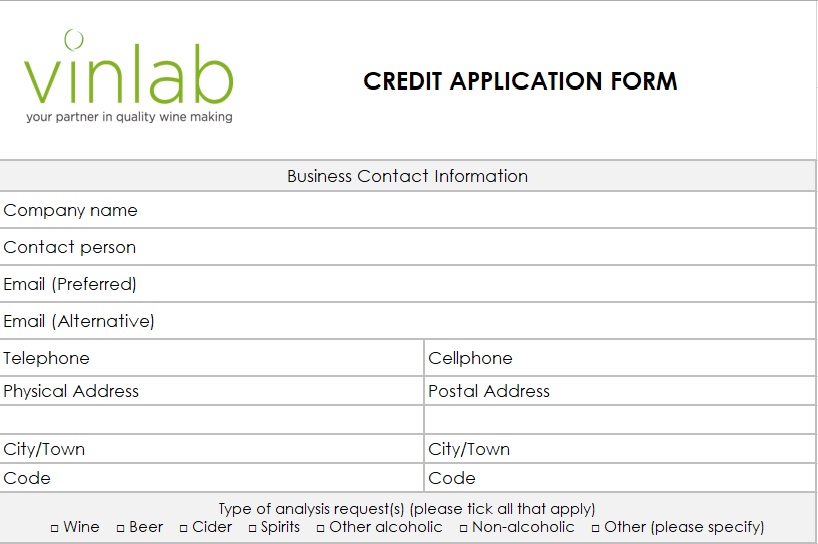 free credit application form 7