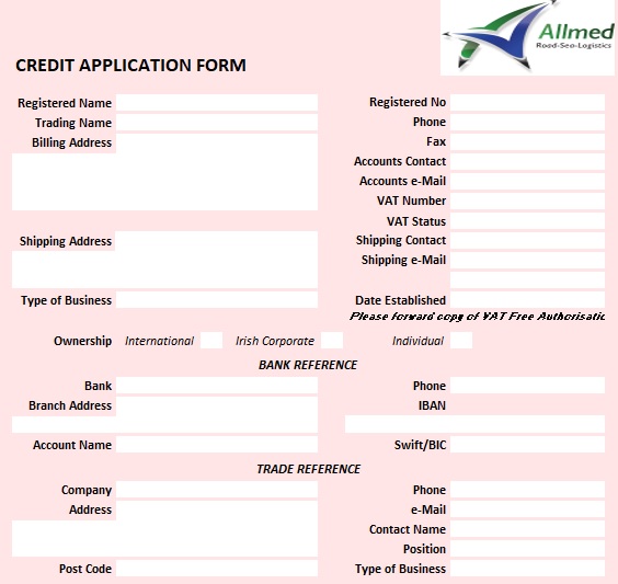 free credit application form 9
