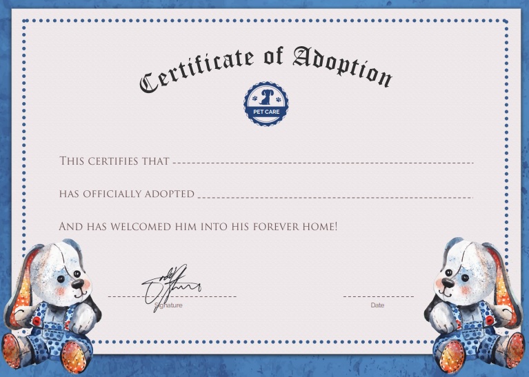 free dog adoption certificate template 11