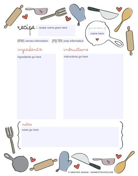 free recipe card template 11