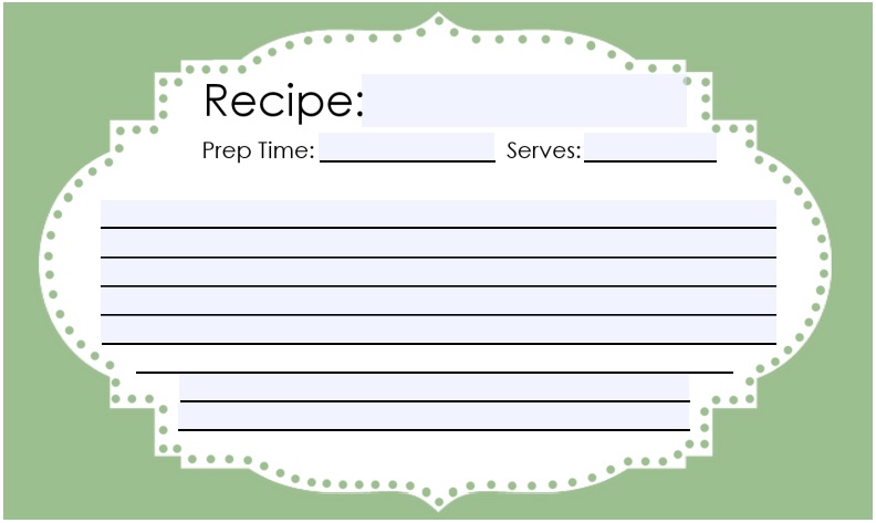 free recipe card template 3