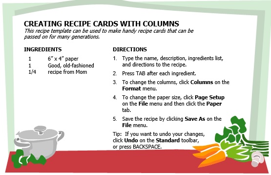 free recipe card template 5
