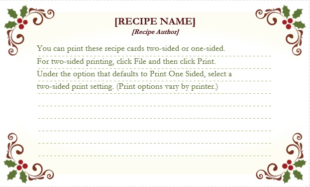 free recipe card template 9