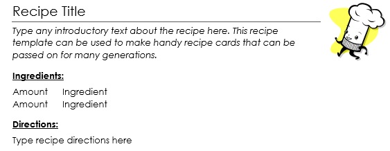 free recipe card template