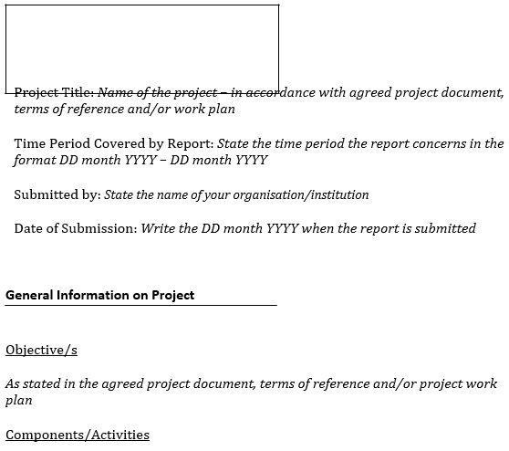 printable progress report template