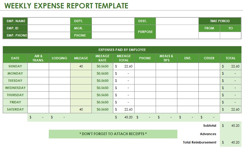 free business expense spreadsheet 10
