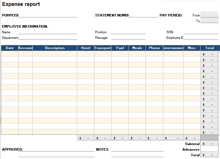 free business expense spreadsheet 7