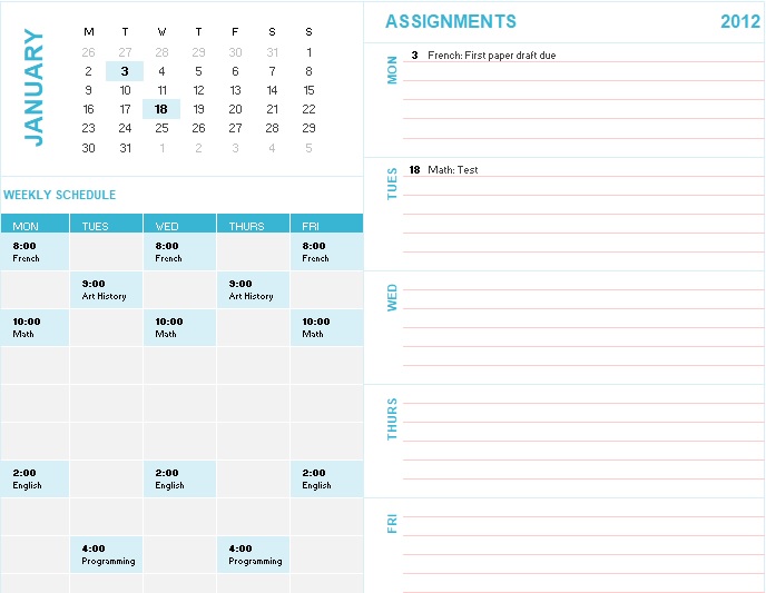 free weekly schedule template 8