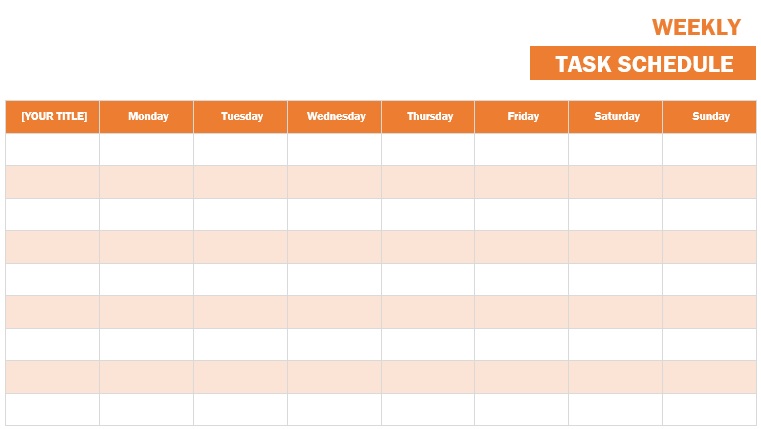 weekly task schedule template