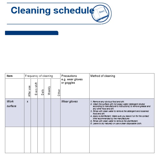 free cleaning schedule template 2
