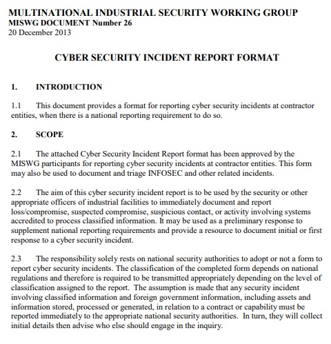 cyber security incident report format
