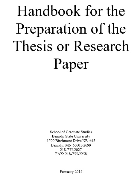 handbook for the preparation of the thesis or research paper