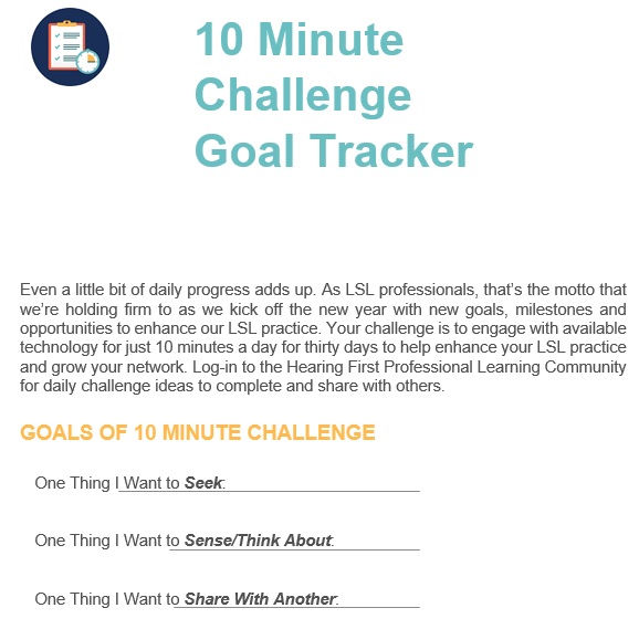10 minute challenge goal tracker template
