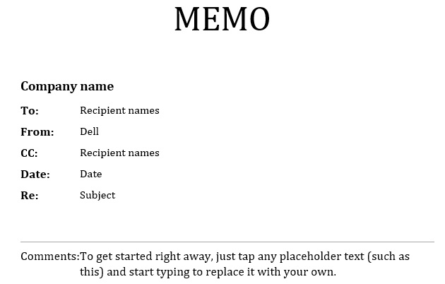 free memo template 1