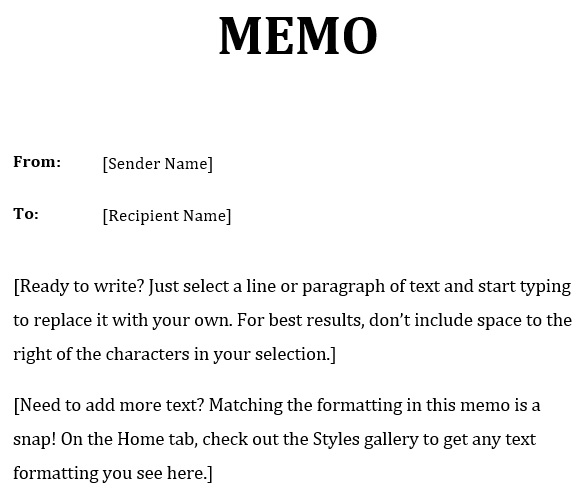 free memo template 5