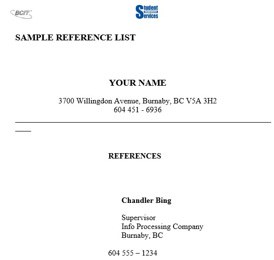 free reference list template 5