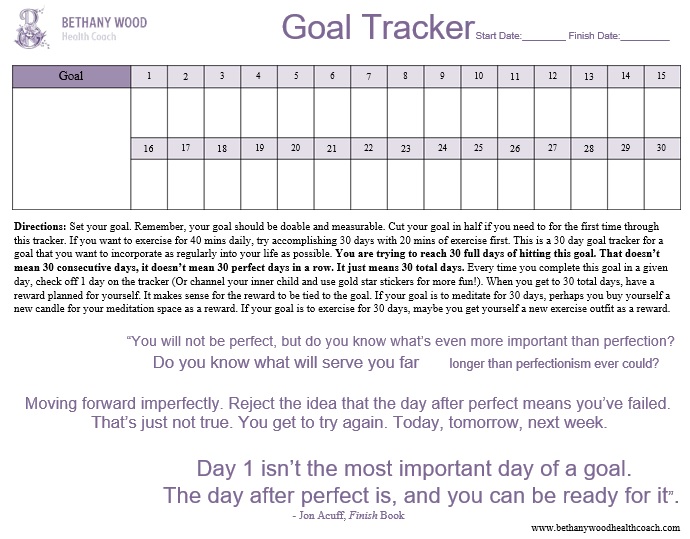 printable goal tracker template 6