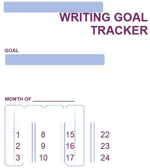 writing goal tracker template