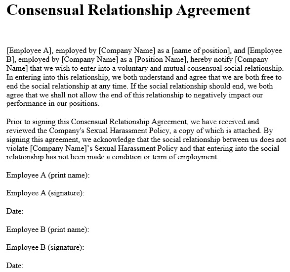 free relationship contract template 1