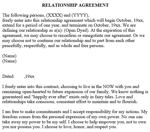 free relationship contract template 2