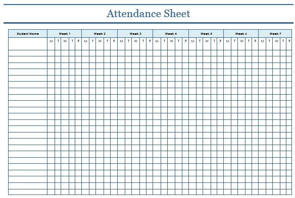 printable attendance tracker template