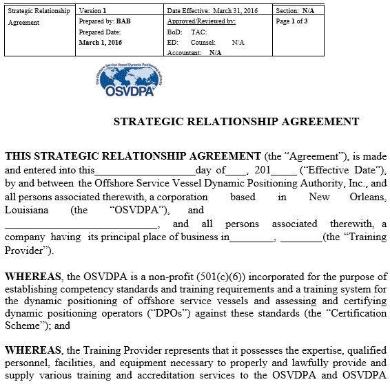 strategic relationship agreement template