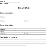 free Texas motor vehicle bill of sale form