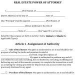printable real estate power of attorney template