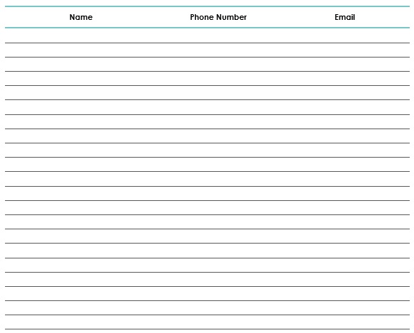 printable sign in sheet template
