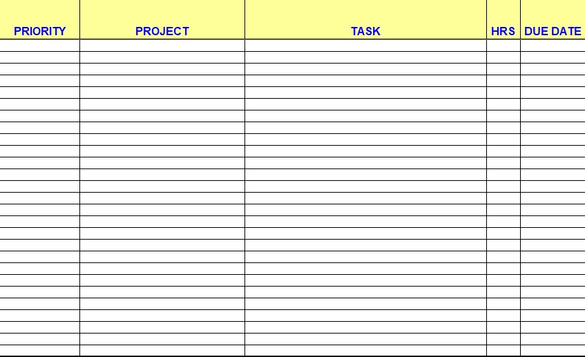 to do list template excel
